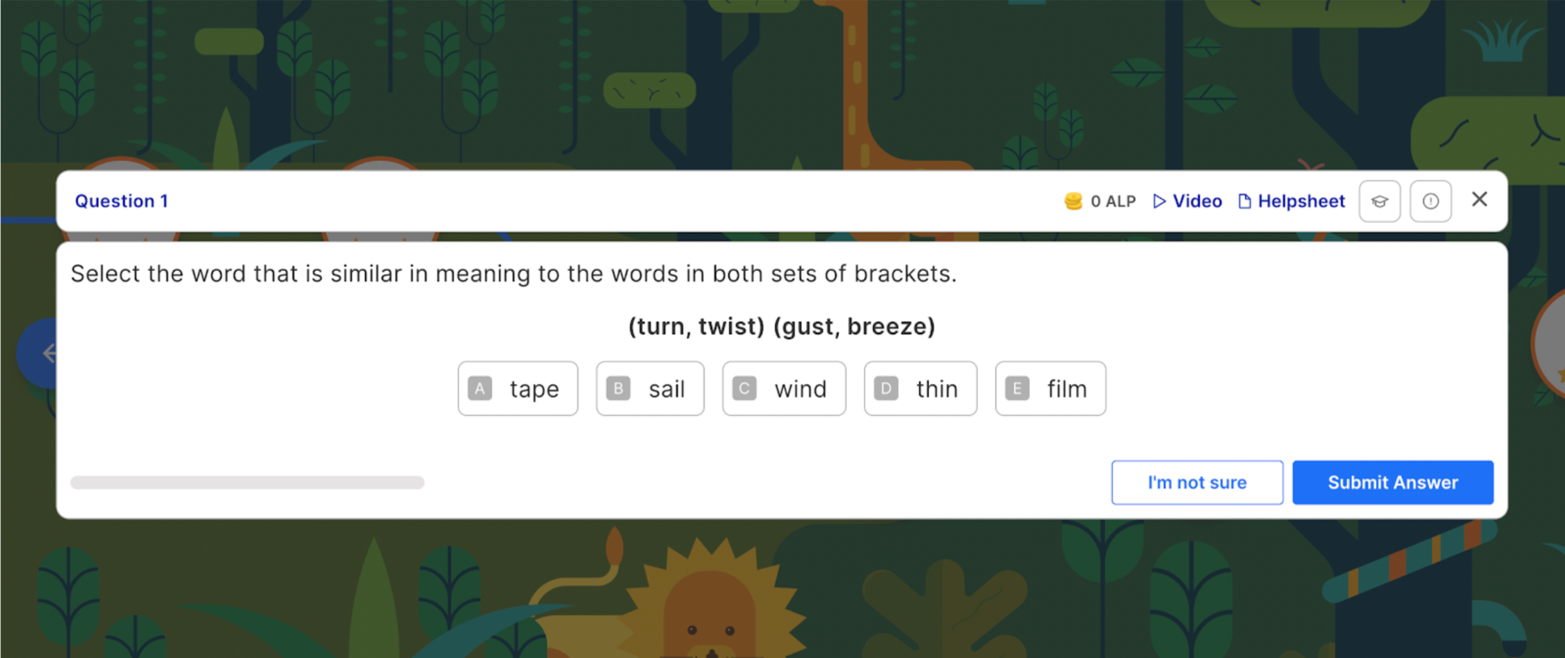 Verbal reasoning question: words similar in meaning