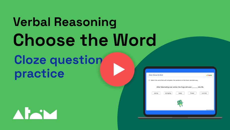 Verbal reasoning choose the word lesson