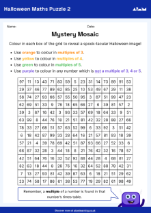 Halloween maths worksheet ages 9–12 