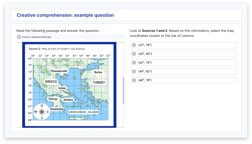 Creative comprehension LC example question