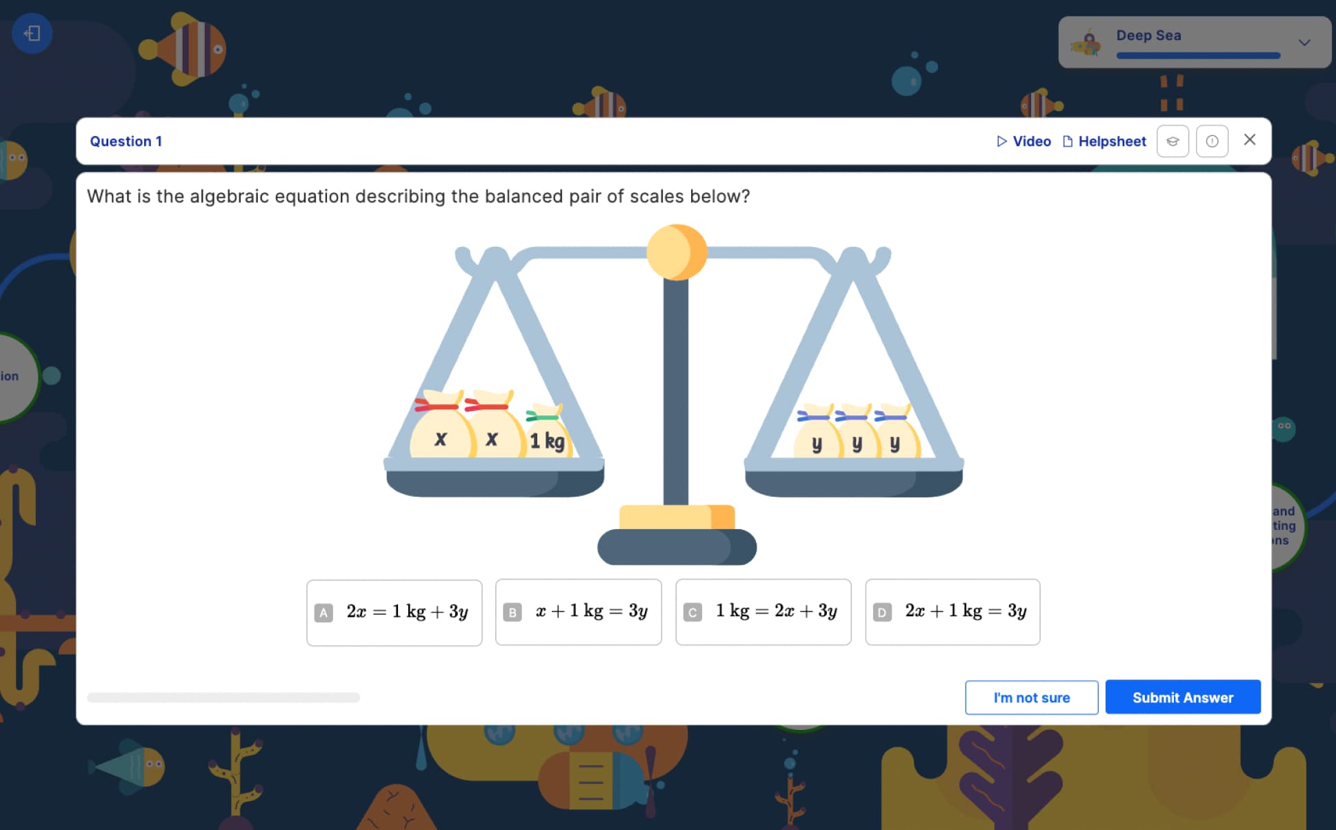 An algebra practice question on Atom Home