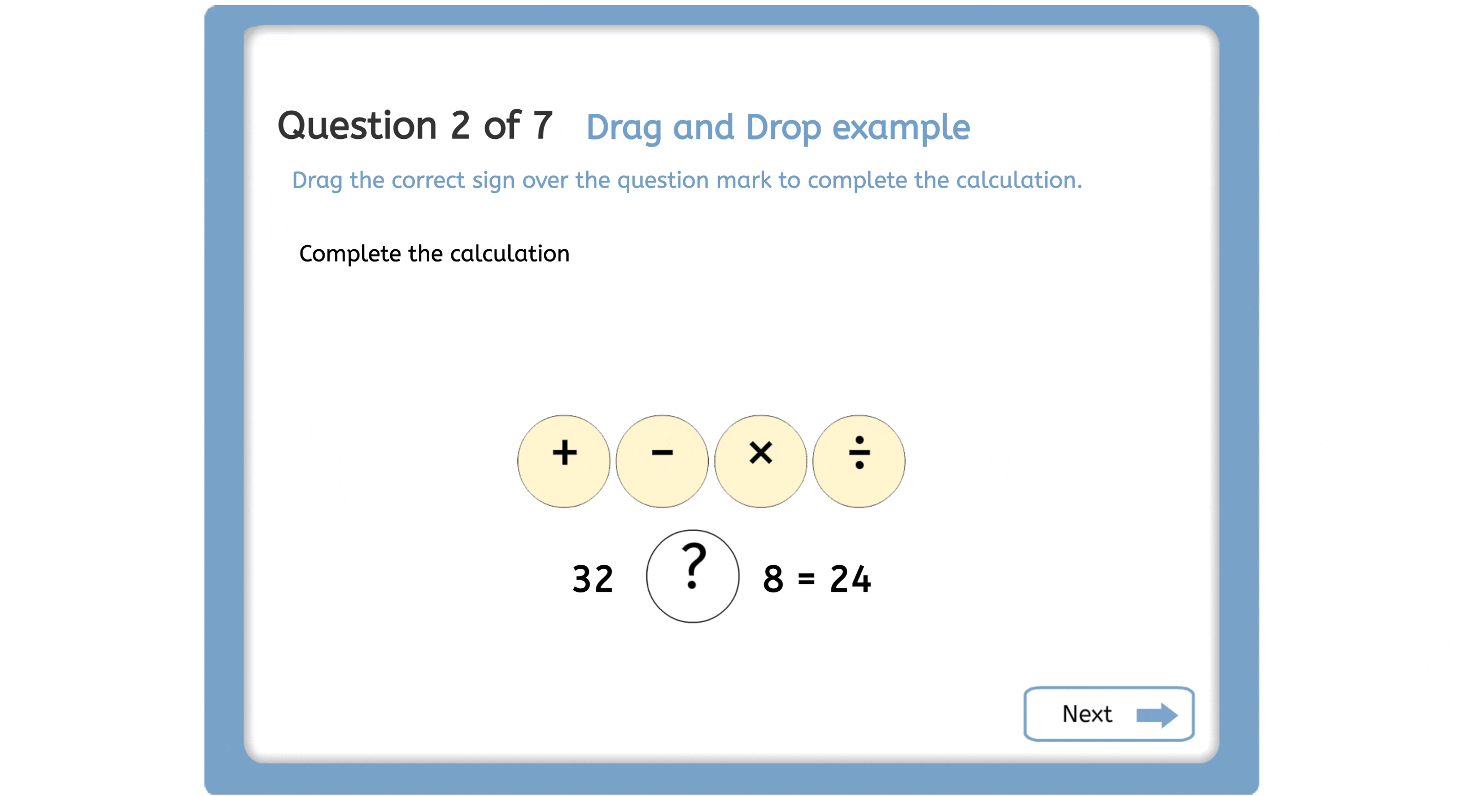 Drag and drop question type on CEM Select