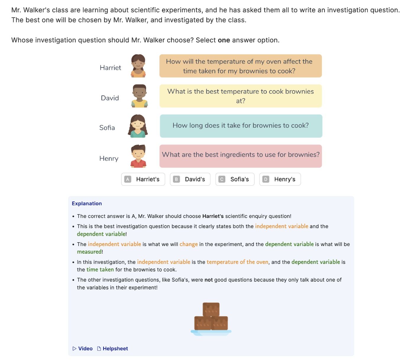 Example: a variables, fair tests and questions explanation on Atom Nucleus