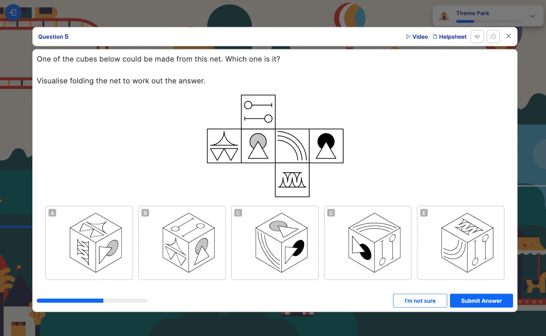 A nets and cubes practice question on Atom Nucleus