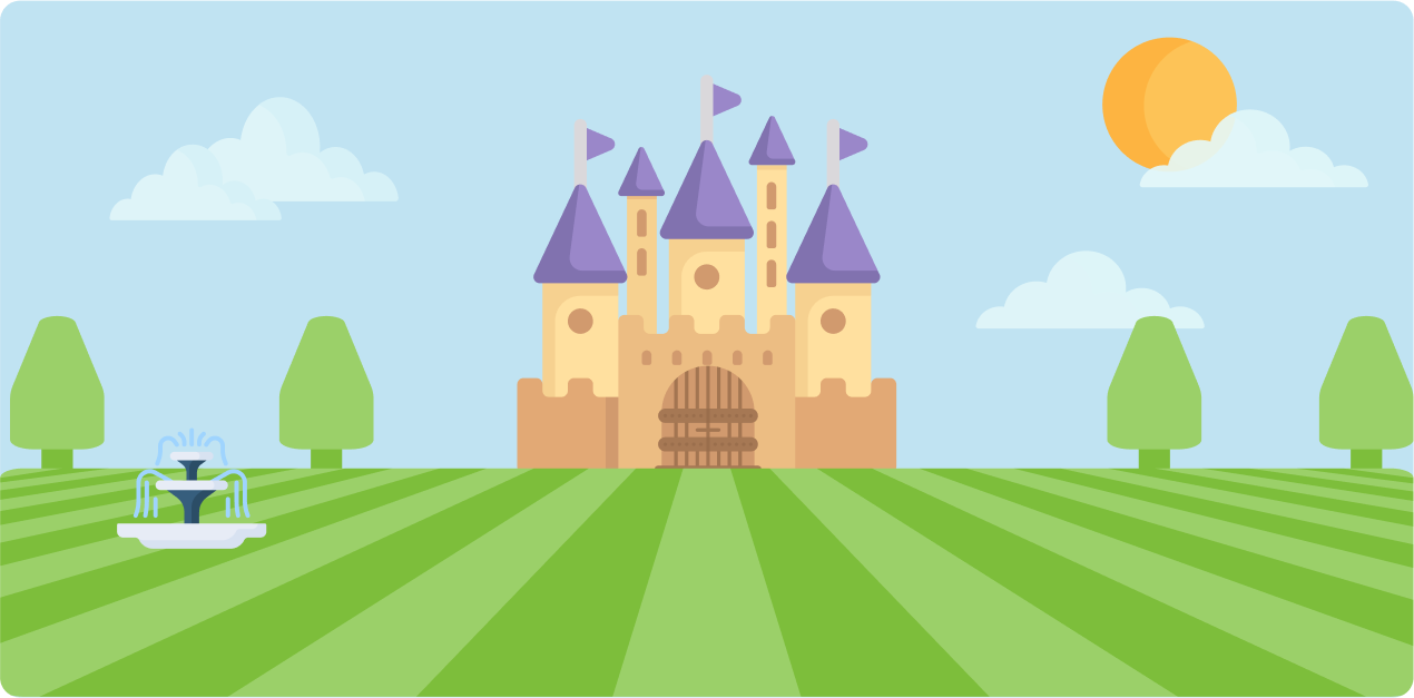 An enchanted castle setting