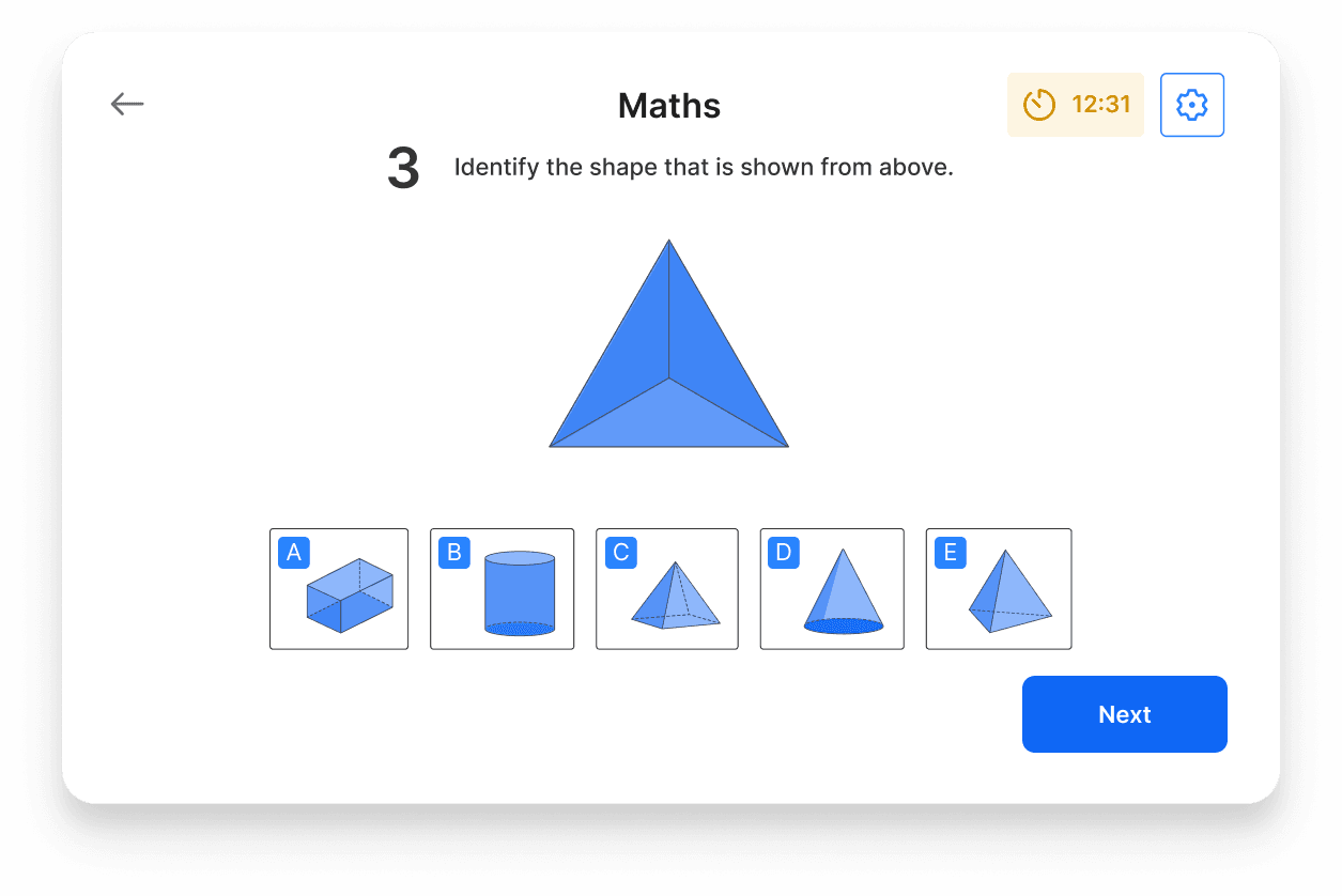 Maths mock test question on Atom Home