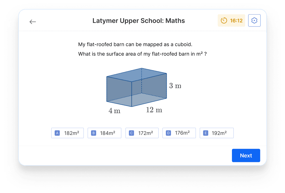 Maths mock test for Latymer Upper School on Atom Home