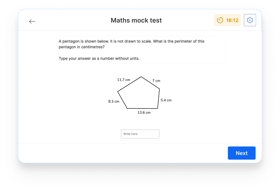 Maths mock test on Atom Home