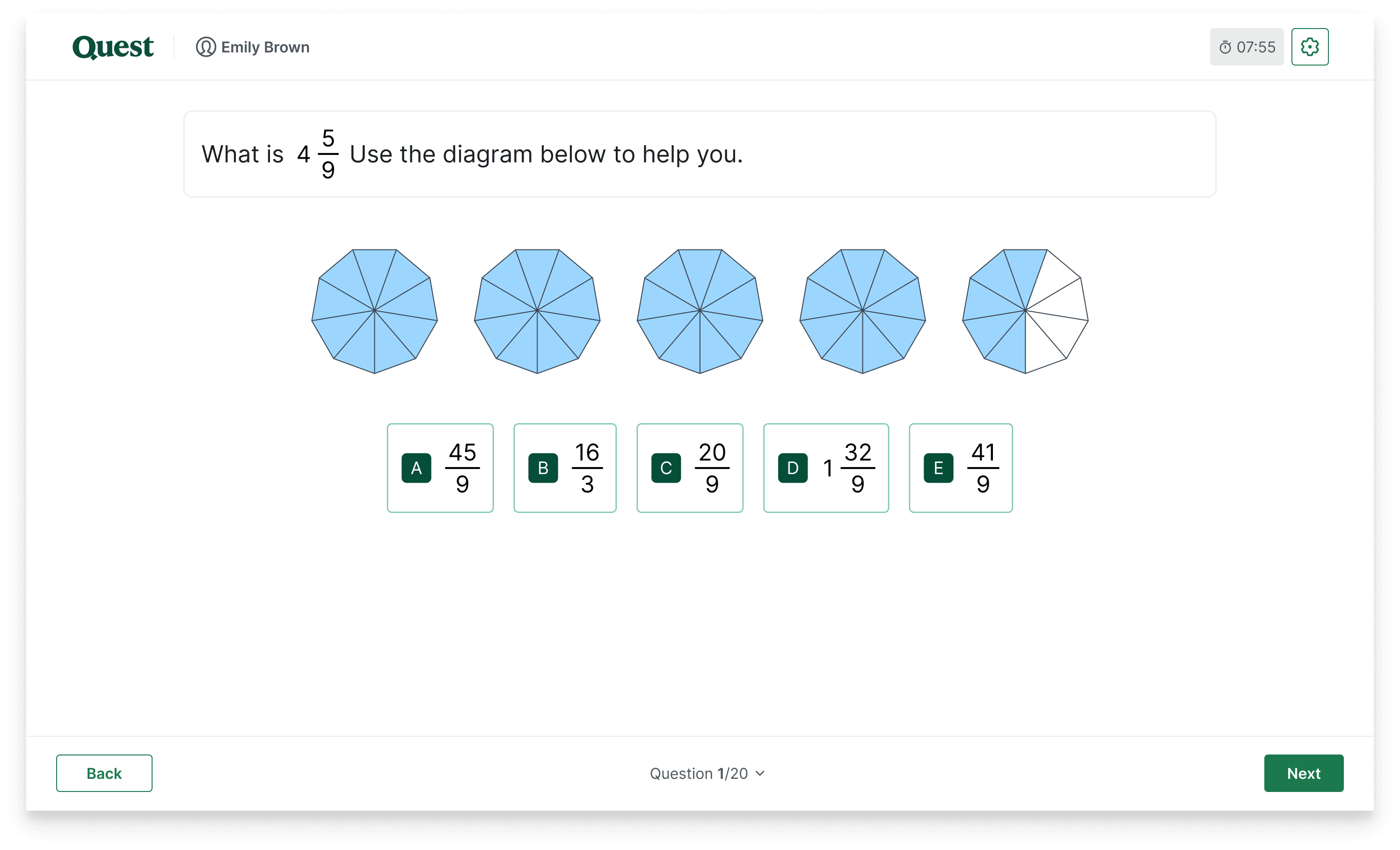 Example maths question on a Question Admissions 11 plus exam