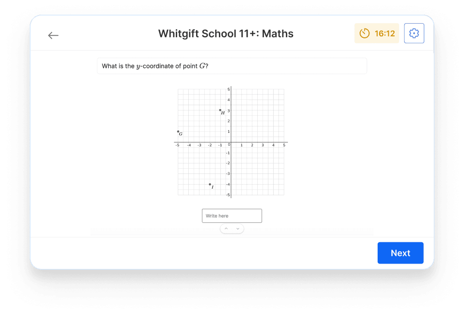 Whitgift School 11+ maths mock test on Atom Home