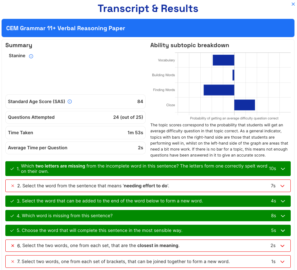 A mock test transcript on Atom