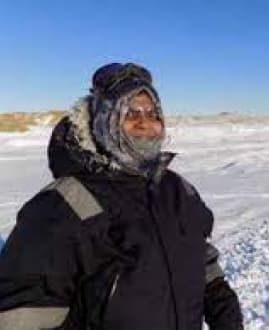 Mangala Mani enduring freezing conditions in Antarctica