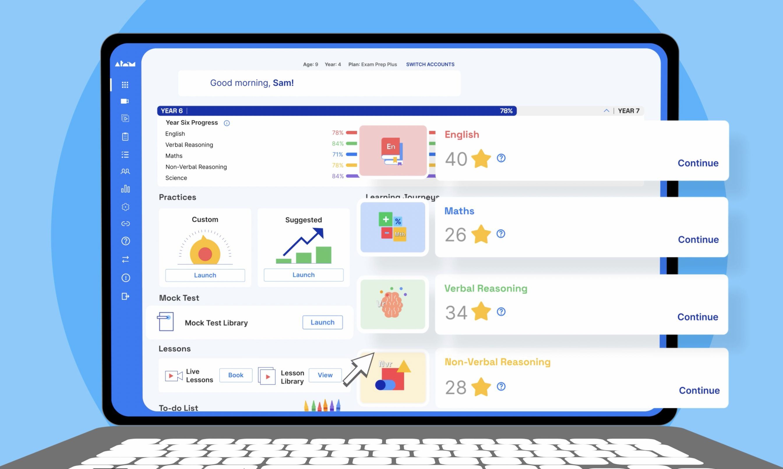 Atom Home student dashboard