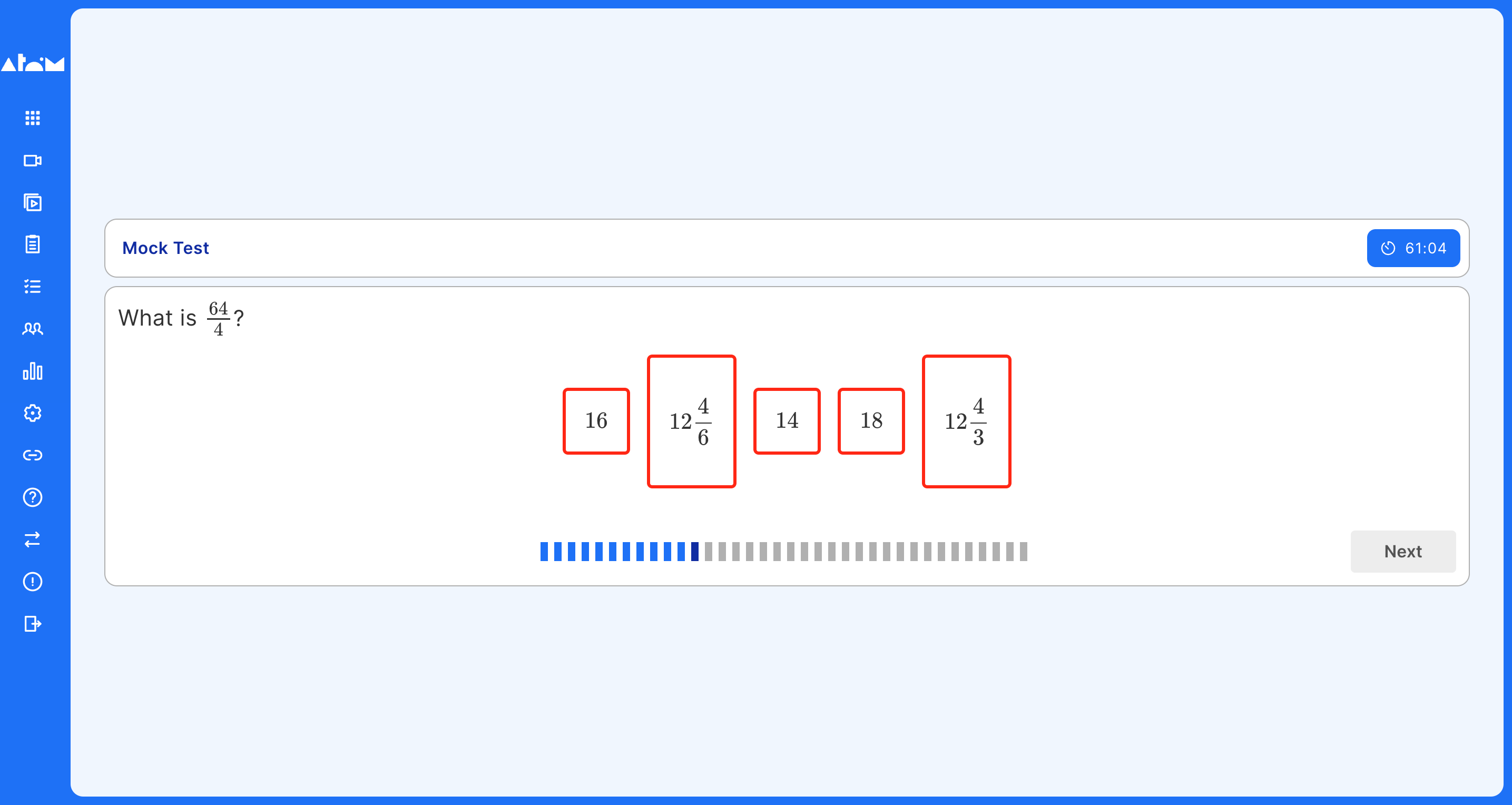 An example of a fractions question from an ISEB maths mock test on Atom Nucleus