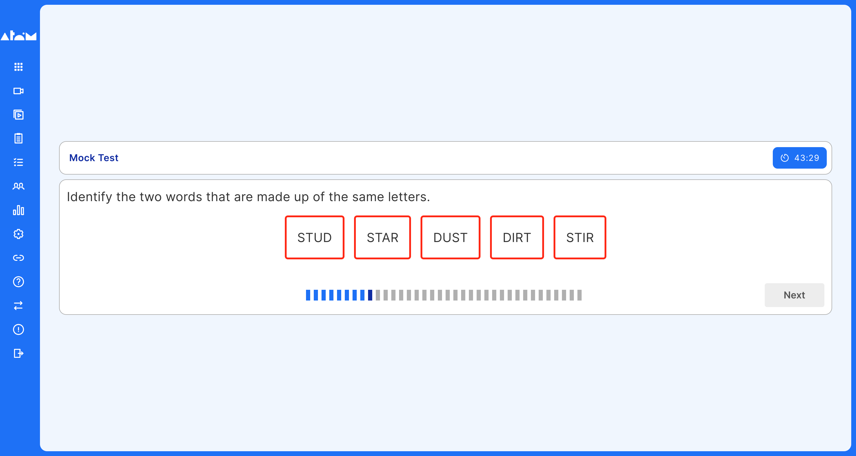 An example of a verbal reasoning question from an ISEB mock test on Atom Nucleus