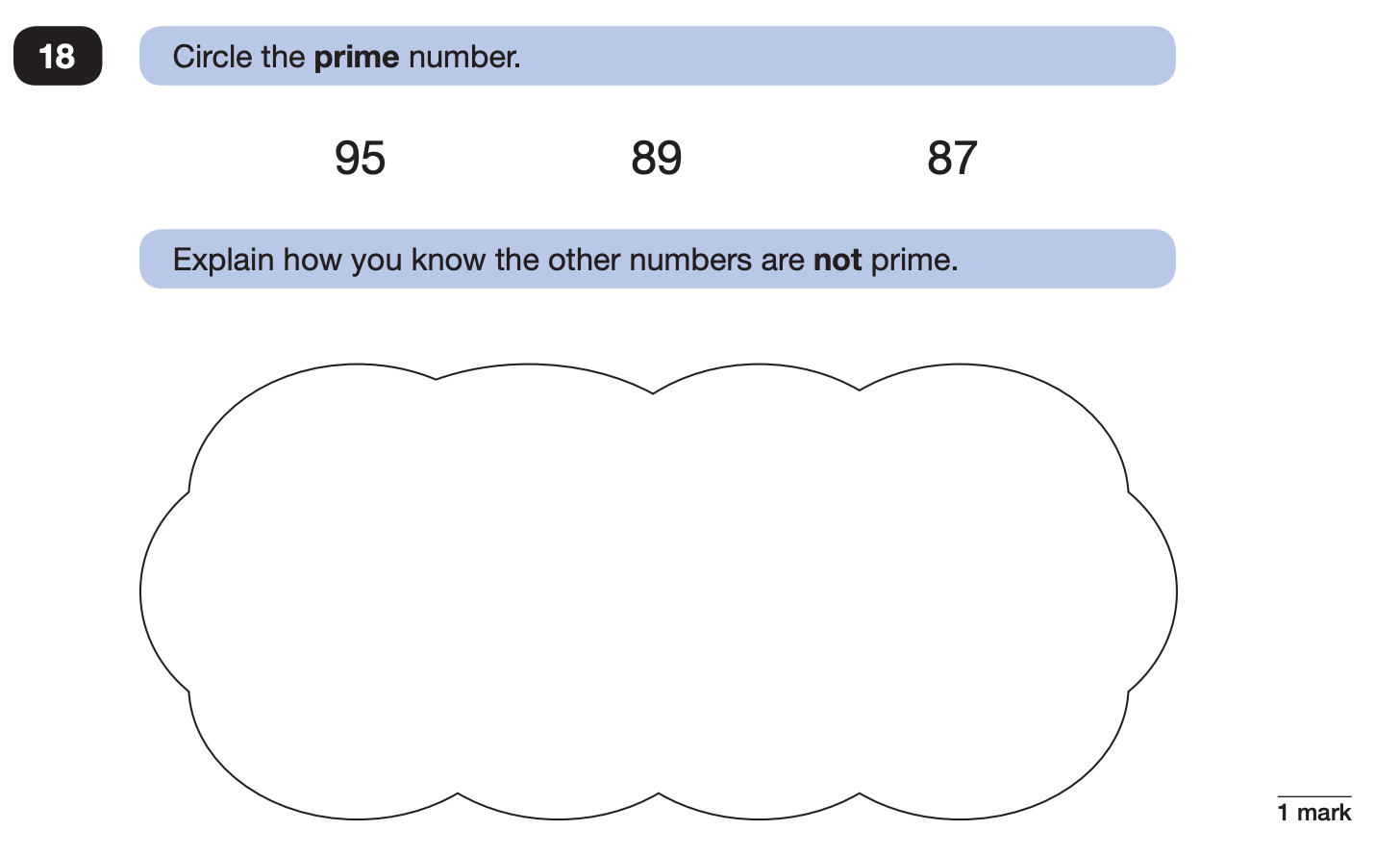 Example from a Year 6 SATs maths test